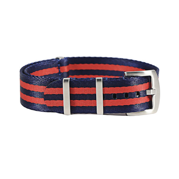 Time Zero Watch Straps Richmond Hill Red and Blue Ballistic Nylon NATO Strap Band