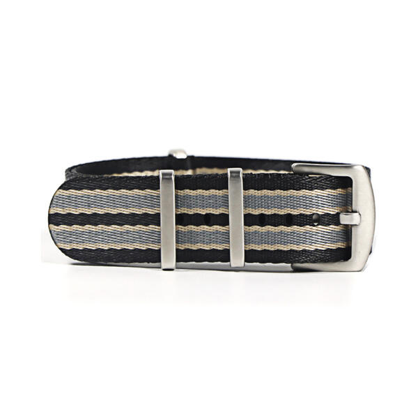 Time Zero Watch Straps Richmond Hill Grey and Black Ballistic Nylon NATO Strap Band 007 James Bond No Time to Die