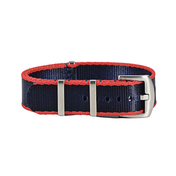 Time Zero Watch Straps Richmond Hill Blue and Red Ballistic Nylon NATO Strap Band
