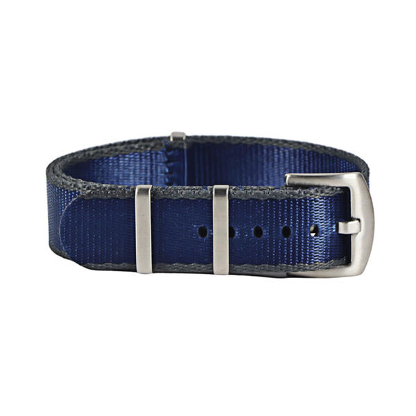 Time Zero Watch Straps Richmond Hill Blue and Grey Ballistic Nylon NATO Strap Band