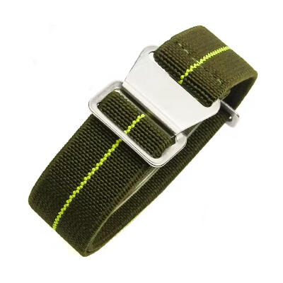 Time Zero Watch Straps Richmond Hill Green and Yellow MN Marine Nationale Strap Band