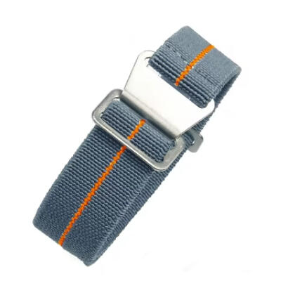 Time Zero Watch Straps Richmond Hill Grey and Orange MN Marine Nationale Strap Band