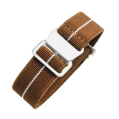 Time Zero Watch Straps Richmond Hill Brown and White MN Marine Nationale Strap Band