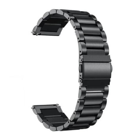 Time Zero Watch Straps Richmond Hill Black Stainless Steel Bracelet Strap Band