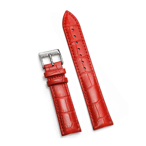 Time Zero Watch Straps Richmond Hill Red Genuine Leather Strap Band