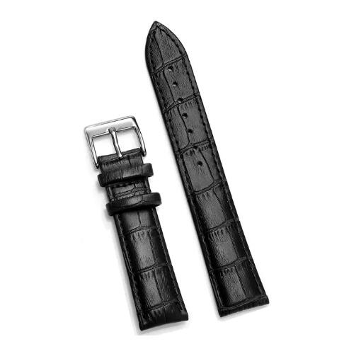 Time Zero Watch Straps Richmond Hill Black Genuine Leather Strap Band