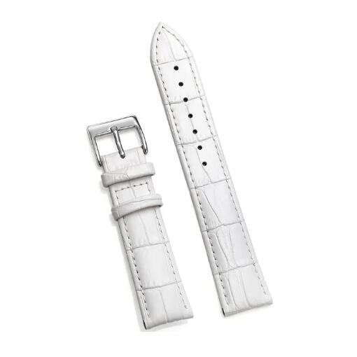 Time Zero Watch Straps Richmond Hill White Genuine Leather Strap Band