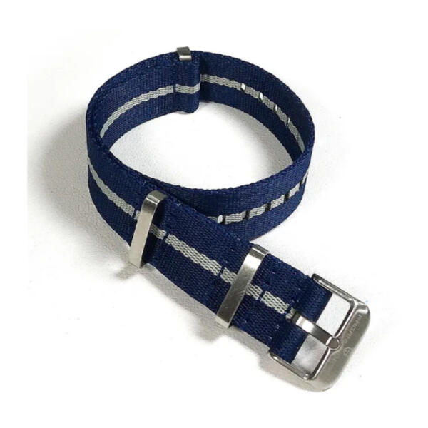 Time Zero Watch Straps Richmond Hill Blue and Beige Jaquard Nylon NATO Strap Band