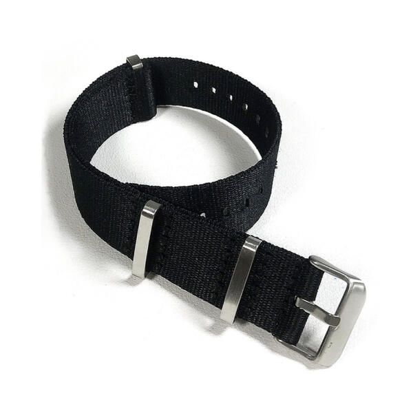 Time Zero Watch Straps Richmond Hill Black Jaquard Nylon NATO Strap Band