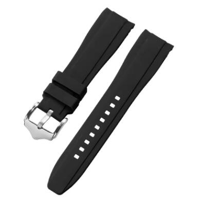 Time Zero Watch Straps Richmond Hill Black Fitted Curved Rubber Strap Band