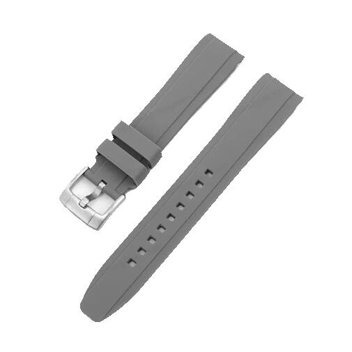 Time Zero Watch Straps Richmond Hill Grey Fitted Curved Rubber Strap Band