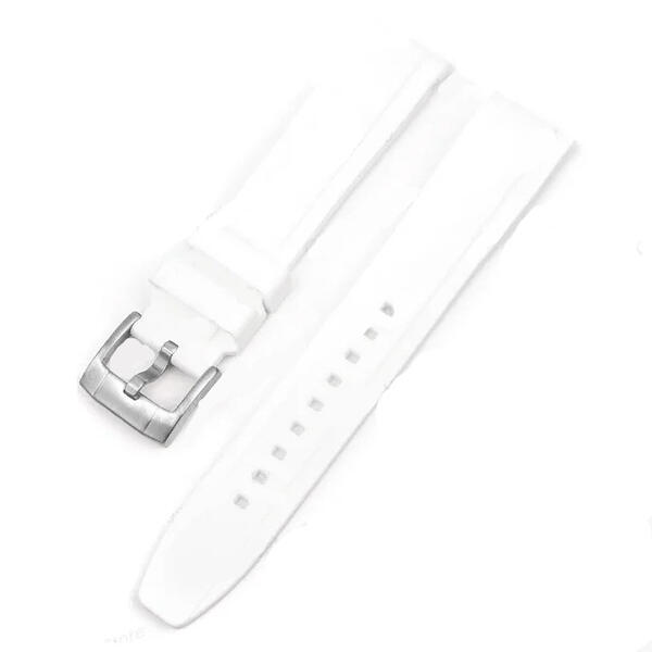 Time Zero Watch Straps Richmond Hill White Fitted Curved Rubber Strap Band