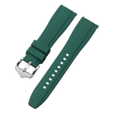 Time Zero Watch Straps Richmond Hill Green Fitted Curved Rubber Strap Band