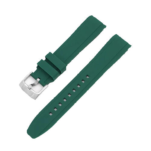 Time Zero Watch Straps Richmond Hill Green Fitted Curved Rubber Strap Band