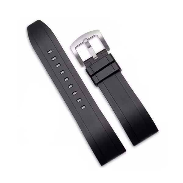 Time Zero Watch Straps Richmond Hill Black FKM Rubber Strap Band