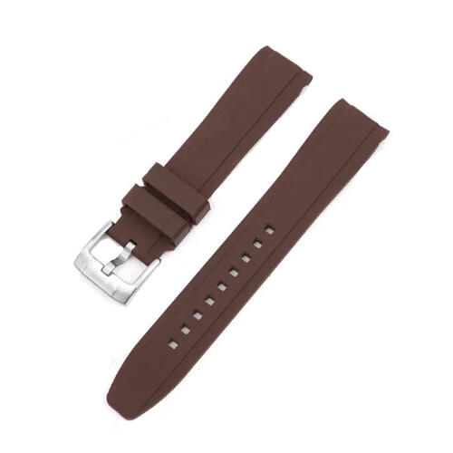 Time Zero Watch Straps Richmond Hill Brown Fitted Curved Rubber Strap Band