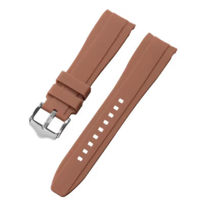 Time Zero Watch Straps Richmond Hill Brown Fitted Curved Rubber Strap Band