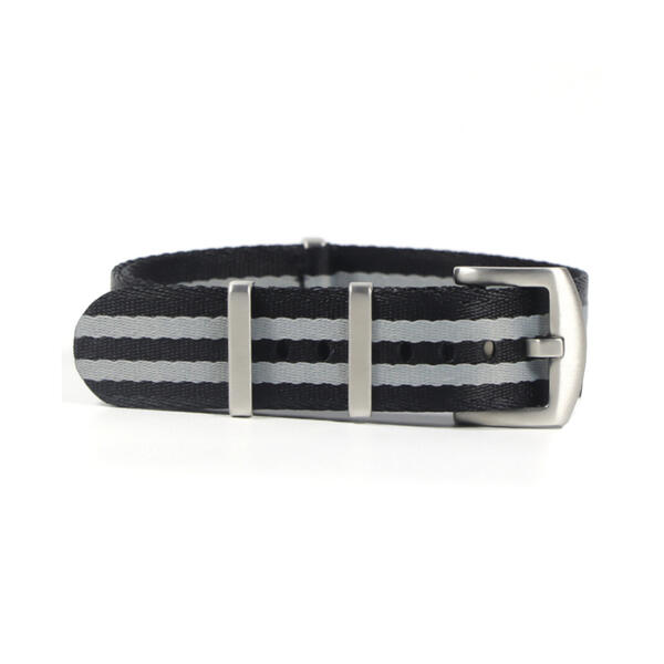 Time Zero Watch Straps Richmond Hill Black and Grey Ballistic Nylon NATO Strap Band 007 Spectre James Bond
