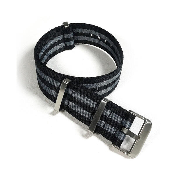 Time Zero Watch Straps Richmond Hill Black and Grey Jaquard Nylon NATO Strap Band 007 James Bond Spectre