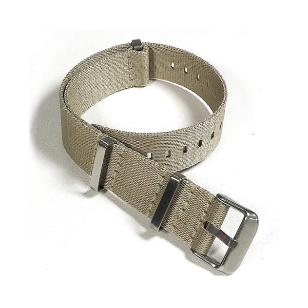 Time Zero Watch Straps Richmond Hill Beige Jaquard Nylon NATO Strap Band