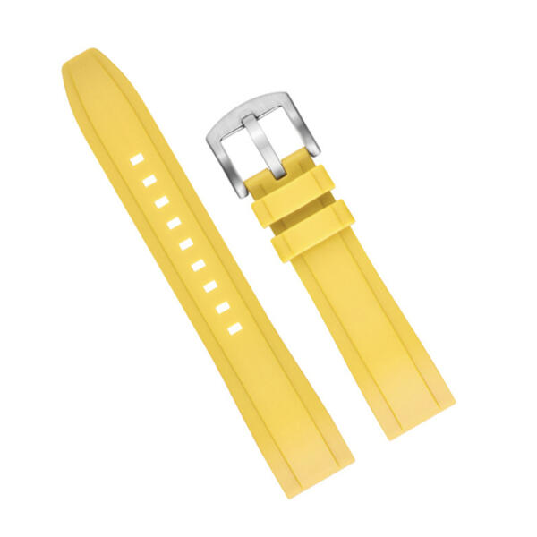 Time Zero Watch Straps Richmond Hill Yellow FKM Rubber Strap Band